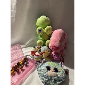 Lot of 10 Plush Toys Build-A-Bear Squishmallows TY Purse Disney Figures Mix